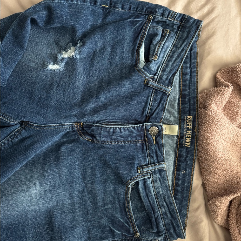 Ruff Hewn Women's Boyfriend Jeans in Classic Blue